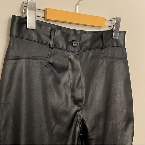 GAP Black Satin Flare Dress Pants 29" Inseam – Size 28 EUC - Picture 3 of 13